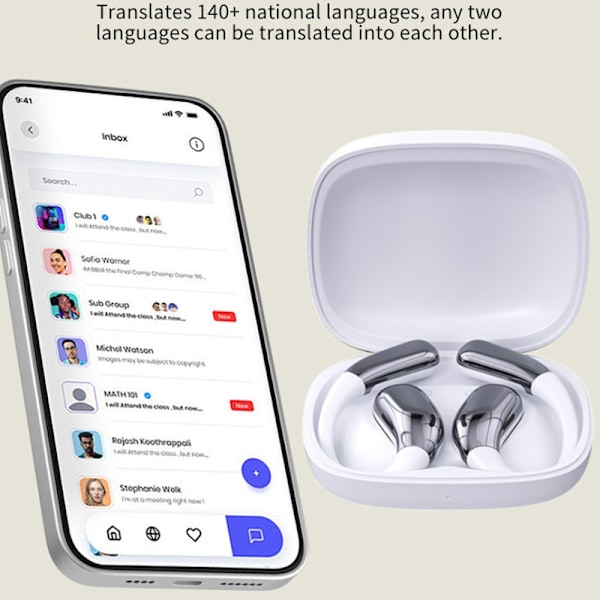 AI Oversættelses Earbuds A38 - Privat Model Sort Hvid