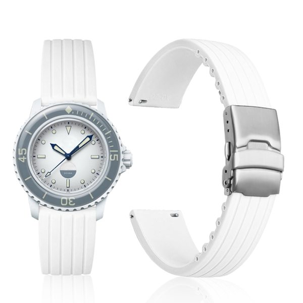 Silikone urremsudskiftning til Blancpain X Swatch Hvid
