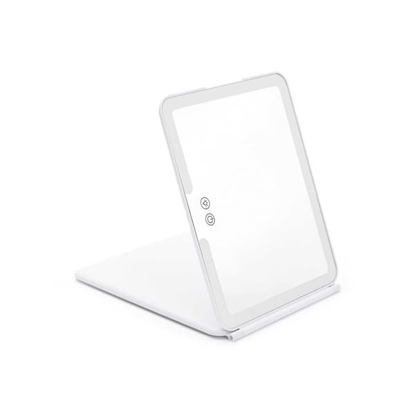 LED Makeup Spejl med 5x/7x Forstørrelse, Bærbart & Foldbart Vanity Spejl til Makeup og Hudpleje