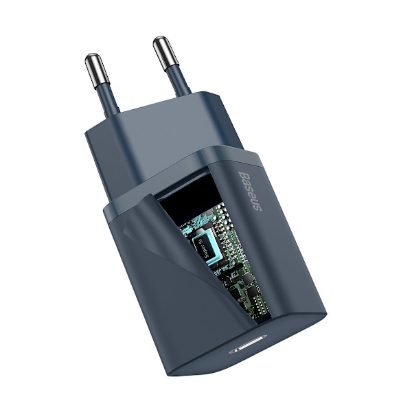 Baseus Super Si Snabbladdare 1C 20W med USB-C-kabel för Lightning 1m (blå)