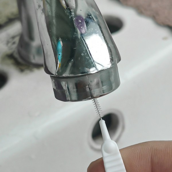 Små rengöringsborstar för duschmunstycke 10-pack Vit Vit