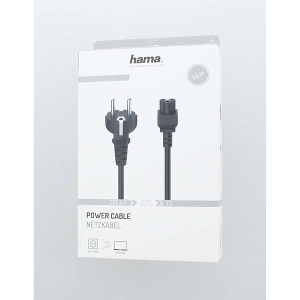 Nätkabel 3-stift Svart 1,5m