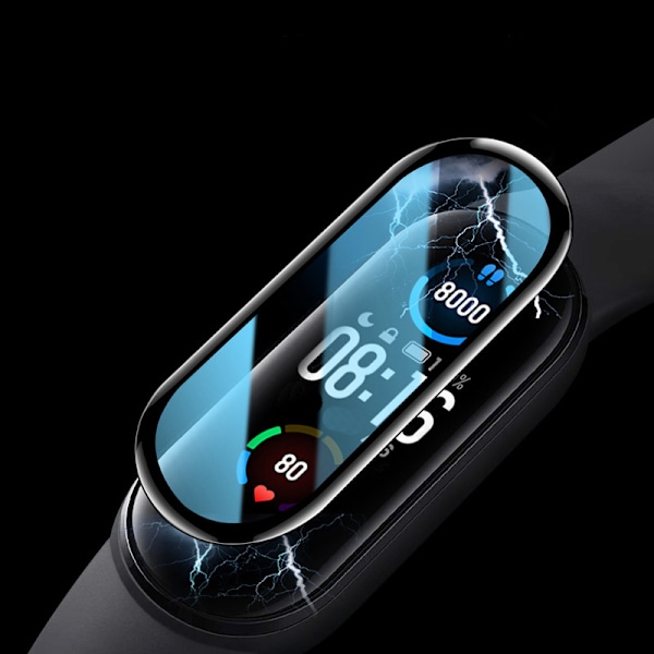 Xiaomi Mi Band 5/NFC Skærmbeskytter - Sort Kant (2 stk)