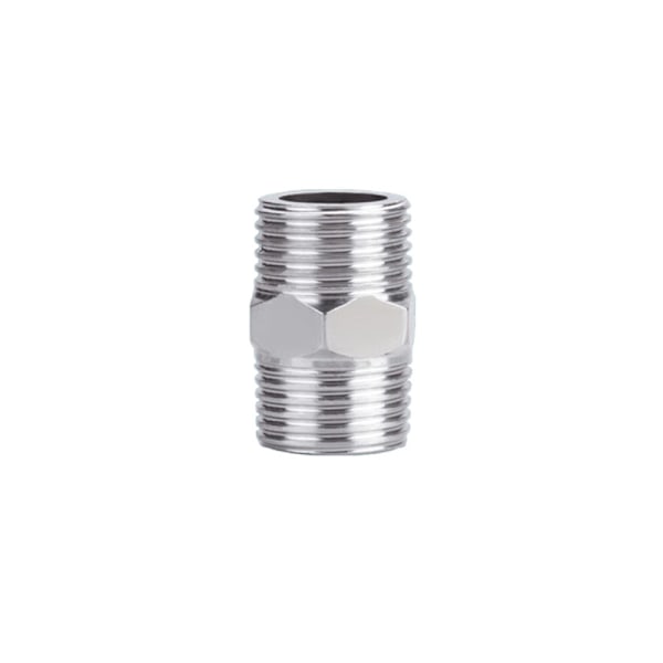 Nippel i rostfritt stål, dubbelgängad rörkoppling (2-pack)