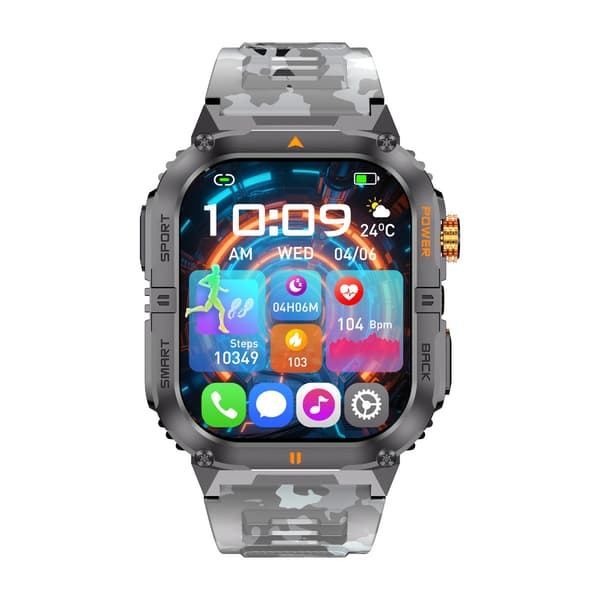 Multifunktionell Smartwatch med Hälsoövervakning & Bluetooth-Samtalsfunktioner kompatibel med Android och iOS White+Black White+Black