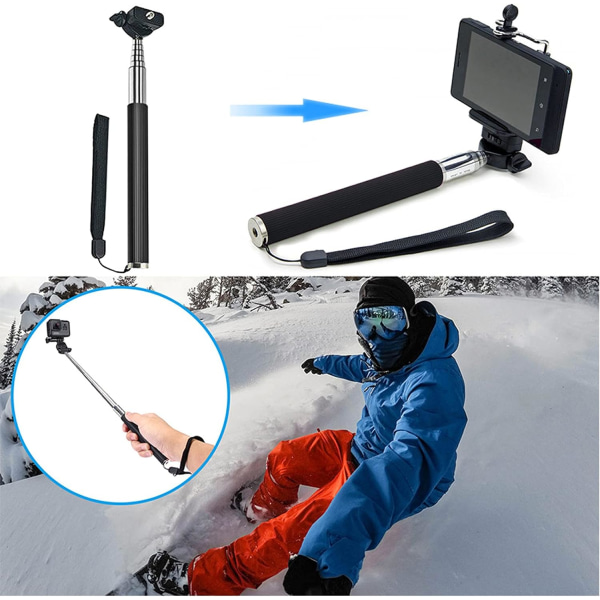 GoPro Aolkee Action Camera Accessories 20-i-1 Bundle Kit, GoPro Svart
