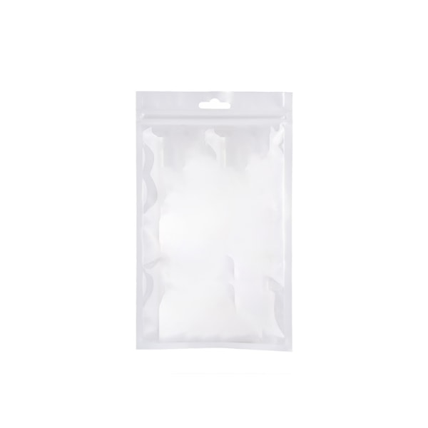 100 st 8x14 cm genomskinliga självförslutande påsar med runda hål, 20 mikron tjocka