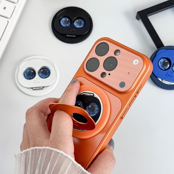 Magnetisk telefonstativ med dobbeltring, 360 graders rotation og justerbar zinklegering Silver Silver