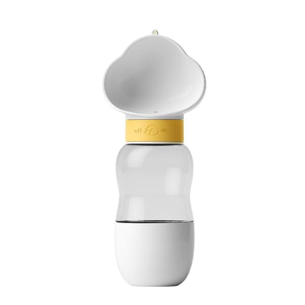 Bärbar Vattenflaska och Matbehållare för Husdjur 350ml/200ml, Läcksäker Resedispenser White White