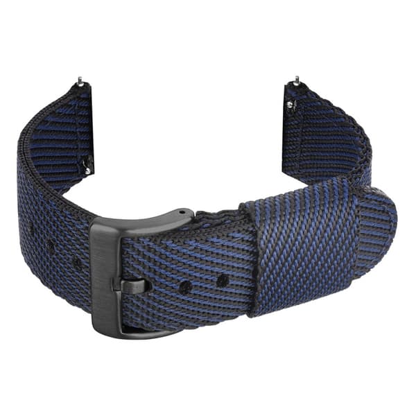 Nylon urrem med sort spænde - 24/22/20/18mm Sort 24 mm