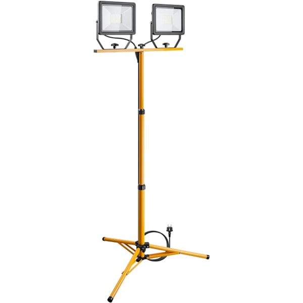 LED-konstruktionsstrålkastare med teleskopisk stativ, 2x 50 W