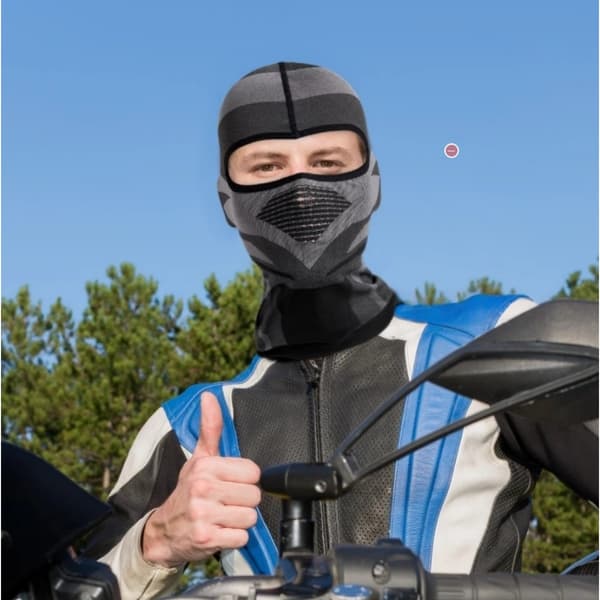 Andningsbart Cykelhjälmsfoder: Skidmask & Motorcykelhalsvärmare för Vintersporter Black+Grey Black+Grey