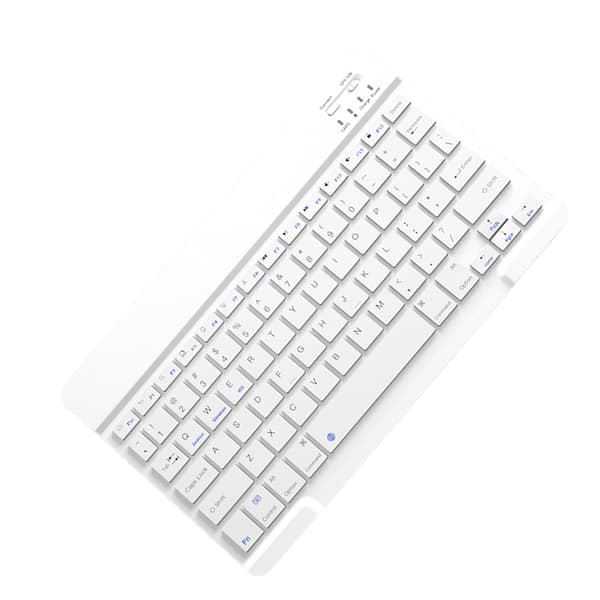 Trådlöst Bluetooth-tangentbord - 10-tums Uppladdningsbart White White