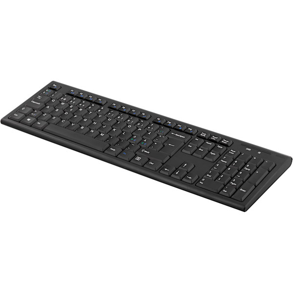 Wireless keyboard Nordic USB nanoreceiver 10m range black