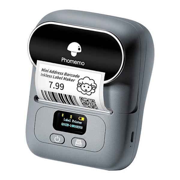 Phomemo M110 bærbar etiketprinter (grå)
