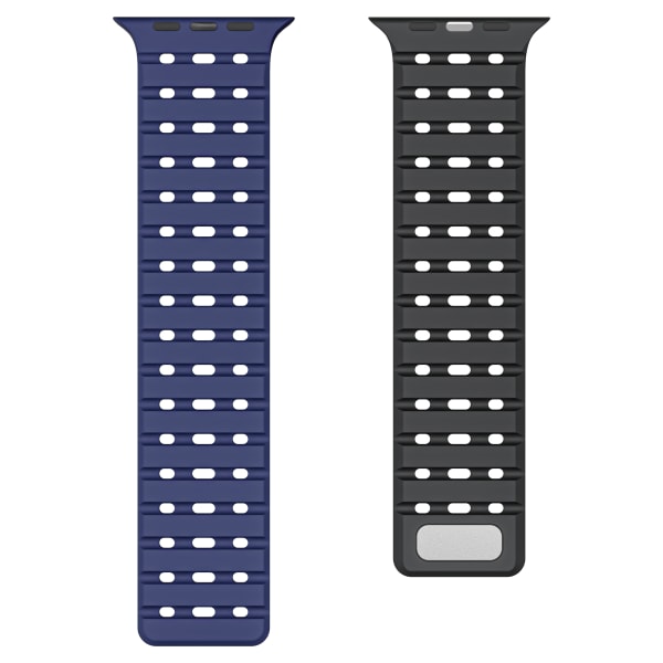 Andningsbar magnetrem för Apple Watch Series 1-9 generationer 42/44/45 mm Mörkblå