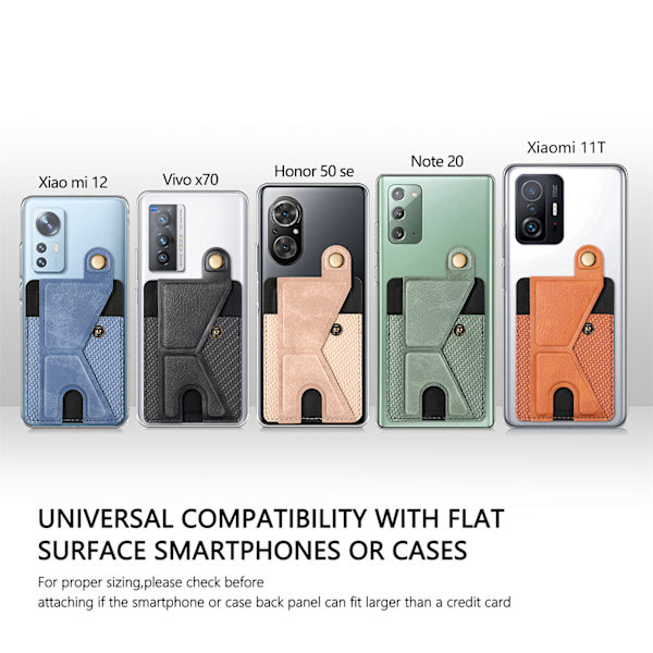 Universal Phone Card Holder Sticker Multi-Angle Stand Multi Card Slots Blå