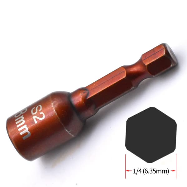 Magnetisk sexkantmutterdragare hylsbitsset (10 st) Red Red