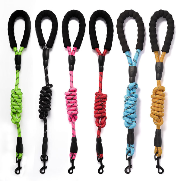 Reflekterende nylon hundesnor Sort