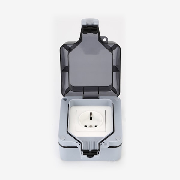 INF Ulkoseinäpistorasia kannella IP66 Sähköpistorasia 16A 250V Harmaa