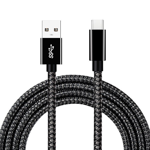 USB A til Type C 3.2 60W datakabel Black+Grey S Black+Grey S