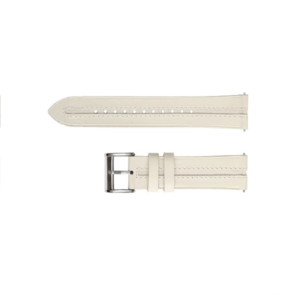 Valkoinen nahkainen kellonhihna - 22 mm Beige