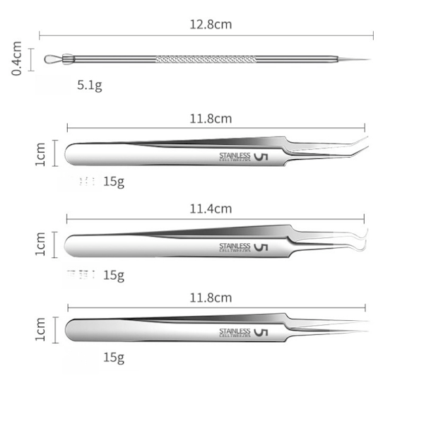 Blackhead Remover Tool Kit med fodral och förstoringsglas
