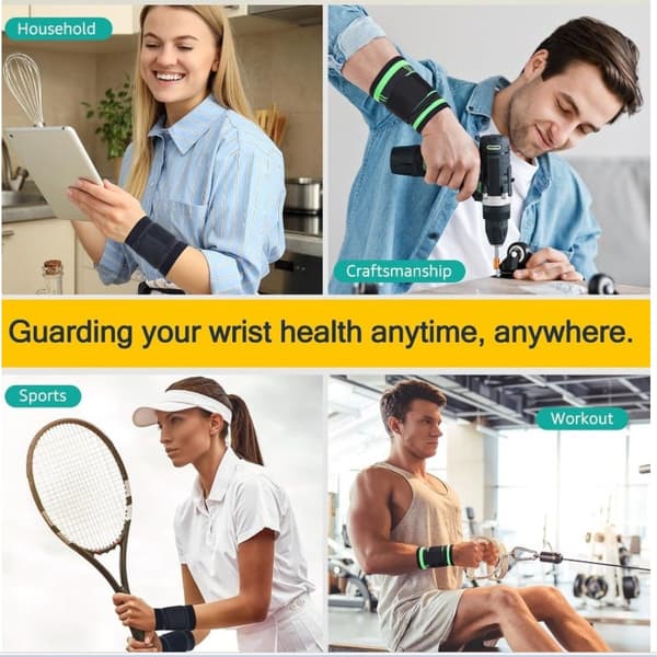 Professionell Sport Löpning Basket Knä Armbåge Handled Handflata Ankel Stöd Skyddsutrustning Set Green L Green L