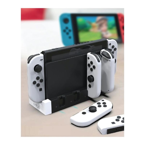 Laddningsdocka Kompatibel med Nintendo Switch Joycons Svart + Vit
