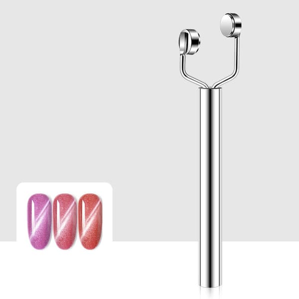 3-i-1 Y-formet Cat Eye-magnet til neglekunst (sølv)