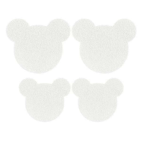 Teddy Bear Shoe Patch Kit - 8 lappar (4 stora, 4 medelstora) Vit