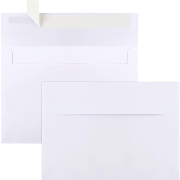 Eleganta vita A2-kuvert - 50-pack - Perfekt för inbjudningar, bröllop och hälsningar