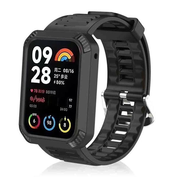 Xiaomi Band 8 Pron kellonranneke suojakehyksellä Musta