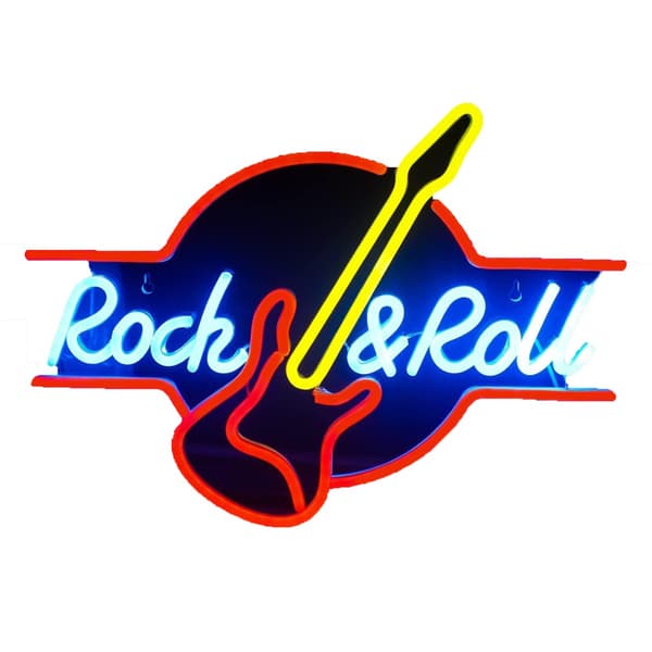 Gitarr LED Neon Skylt - 42x32cm, USB-driven, Perfekt för Musikrum och Fester
