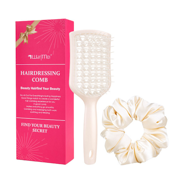 Utredningskamset med hårbottenmassageapparat - presentset med 2 delar Gul