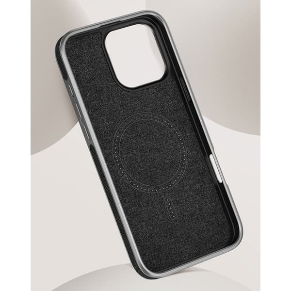 Sort Magnetisk PC-etui Kompatibelt med iPhone 16 Pro - Diamanttekstur, Stødsikker Beskyttelse