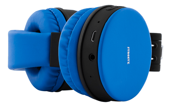 Foldbar on-ear BT headset, 3,5 mm, blå