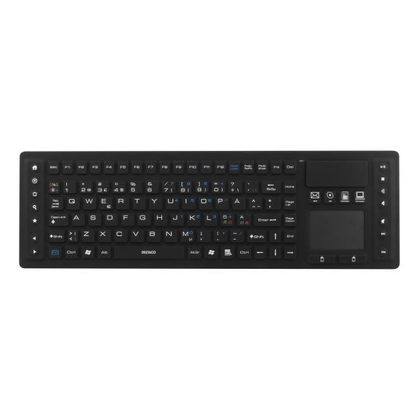 Wireless Keyboard w/ touchpad, silicone, IP65, 2,4 GHz,black