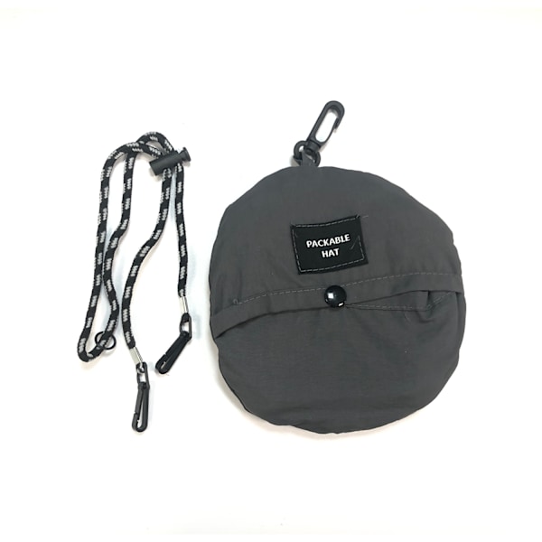 Bred Brättad Bucket Hat / Solhatt Grey Grey