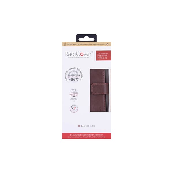 Flipcov Anti Radiation RFID 3 card iPhone 13 Brown PU