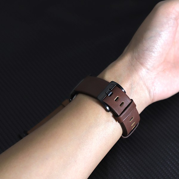 Horween läderarmband för Apple Watch 42/44/46/49 mm - mörkbrun Mörkbrun