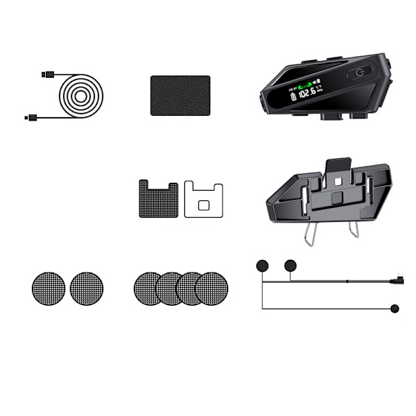 Moottoripyöräkypärän Bluetooth-kuuloke - Musta C6 Soft Mic