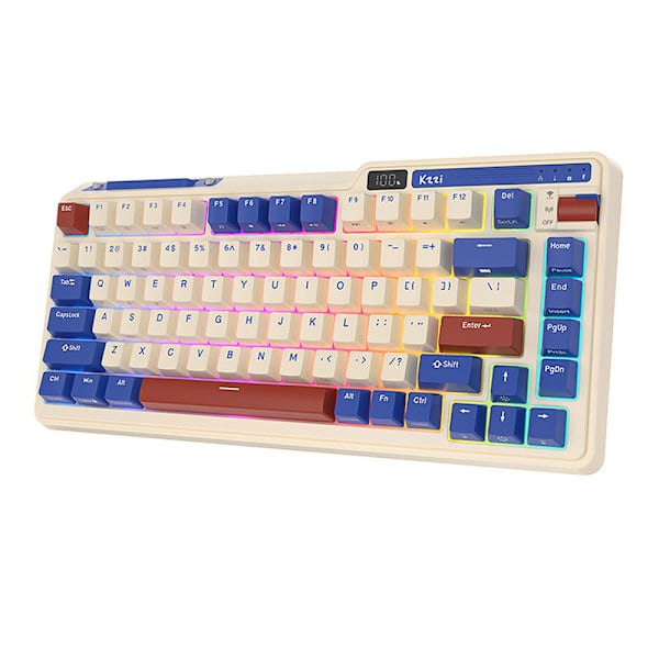 Trådlöst mekaniskt tangentbord Royal Kludge KZZI K75 pro RGB, Moment Switch (retroblå)