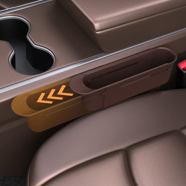 Justerbart bilstol gap organizer sæt Brown Brown