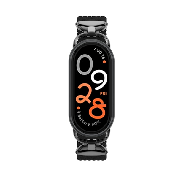Stilfuldt flettet elastisk nylonarmbånd til Xiaomi 9 Sort
