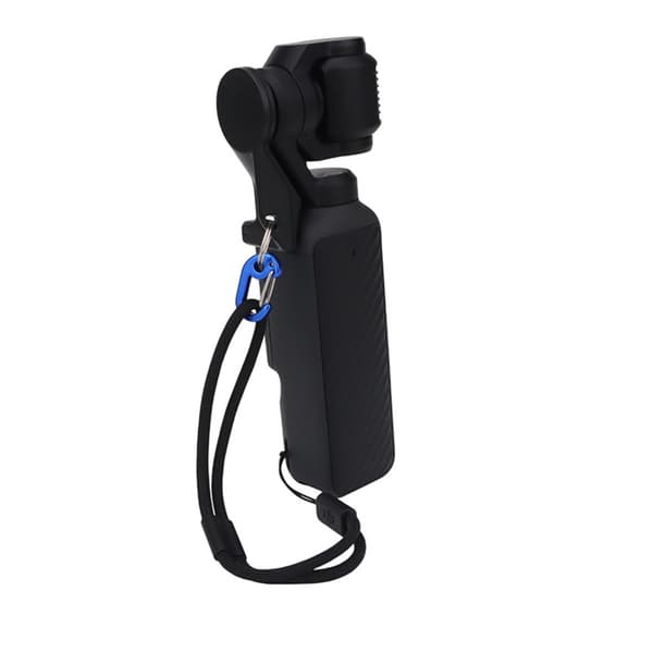 Antitab gimbalkrog kompatibel med DJI Pocket 4 — aluminiumlegering quick-release klemme til sikker montering og håndledsrem Blue Blue