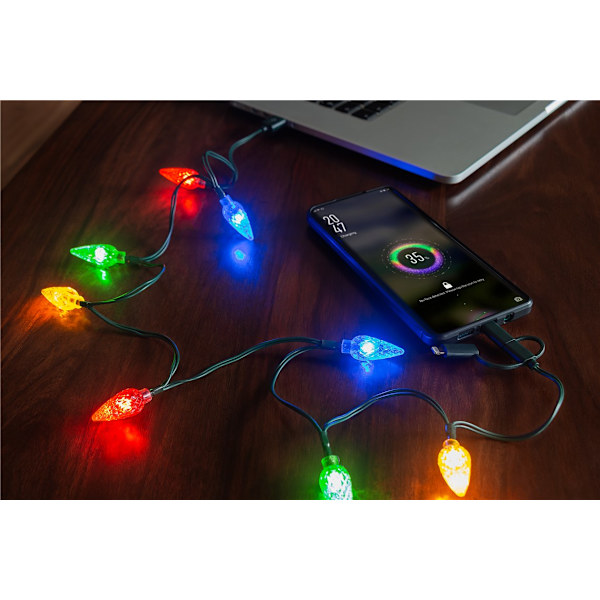 USB-laddningskabel för smartphone med LED-lampor