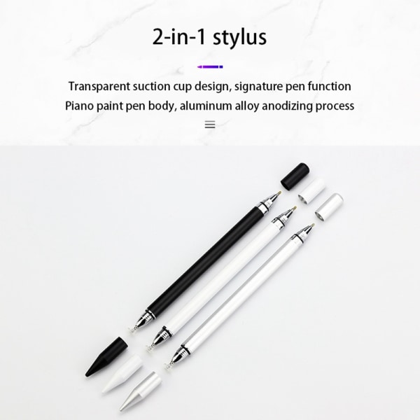 INF 2 i 1 Stylus pen med skrivefunktion Hvid  1-pack