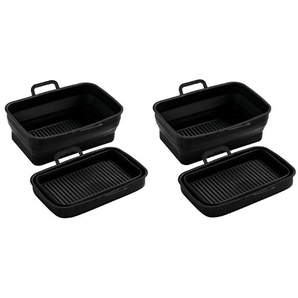 Sammenklappelig firkantet Air Fryer silikoneskål 2-pak Ninja 201410 Sort