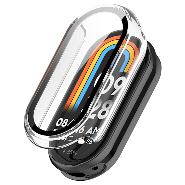 Xiaomi Mi Band 9/9 NFC etui med skærmbeskytter i hærdet glas Gennemsigtig